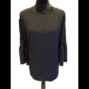 Time and Tru Blouse Plus Size XL Black Womens Corset Laced Bell Sleeve  Stylish